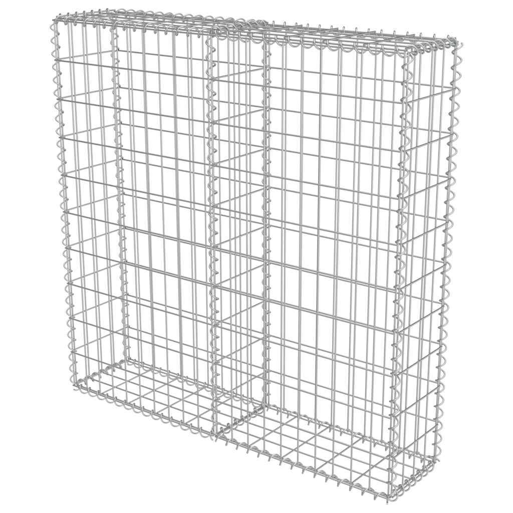 vidaXL Gabionenwand mit Abdeckung Verzinkter Stahl 100×20×100 cm