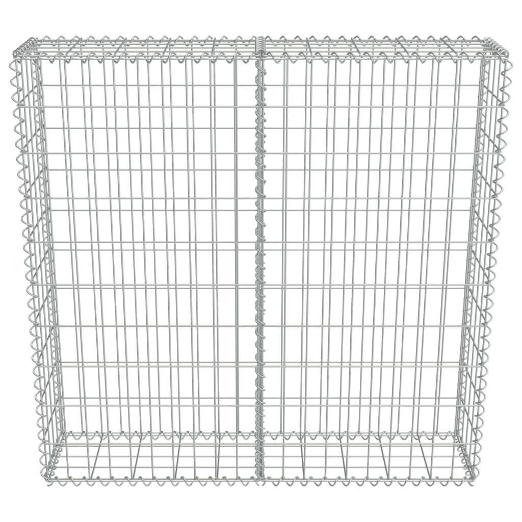 vidaXL Gabionenwand mit Abdeckung Verzinkter Stahl 100×20×100 cm