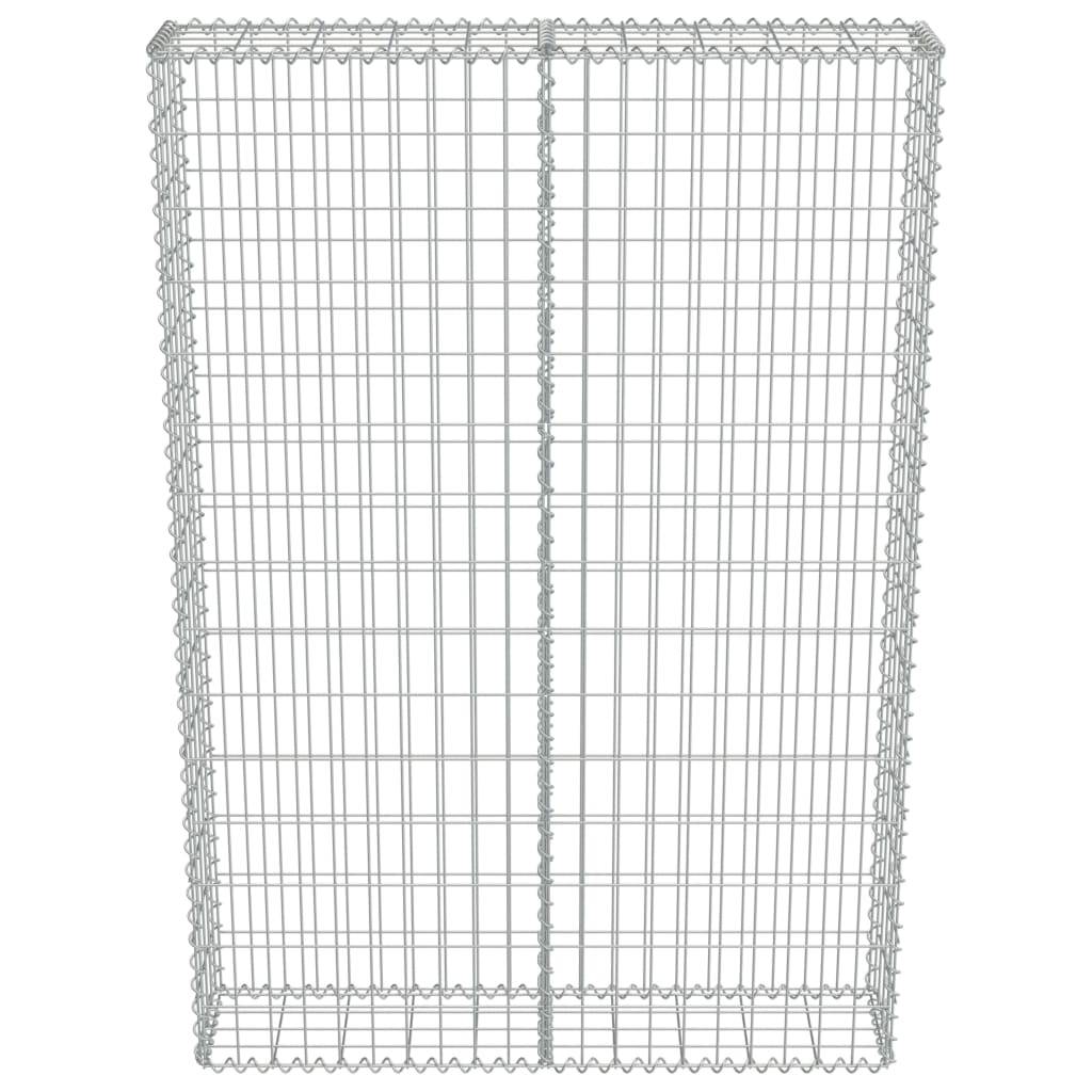 vidaXL Gabionenwand mit Abdeckung Verzinkter Stahl 100×20×150 cm