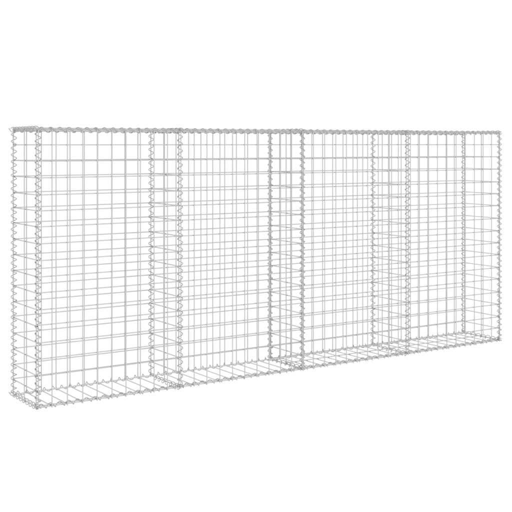vidaXL Gabionenwand mit Abdeckung Verzinkter Stahl 200×20×85 cm