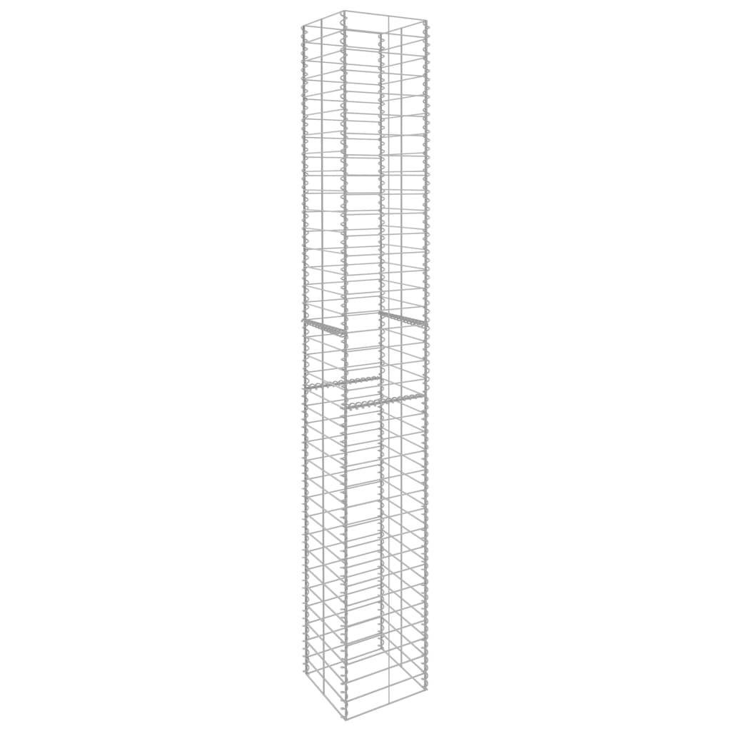 vidaXL Gabionenkörbe 3 Stk. Verzinkter Stahl 25 x 25 x 197 cm