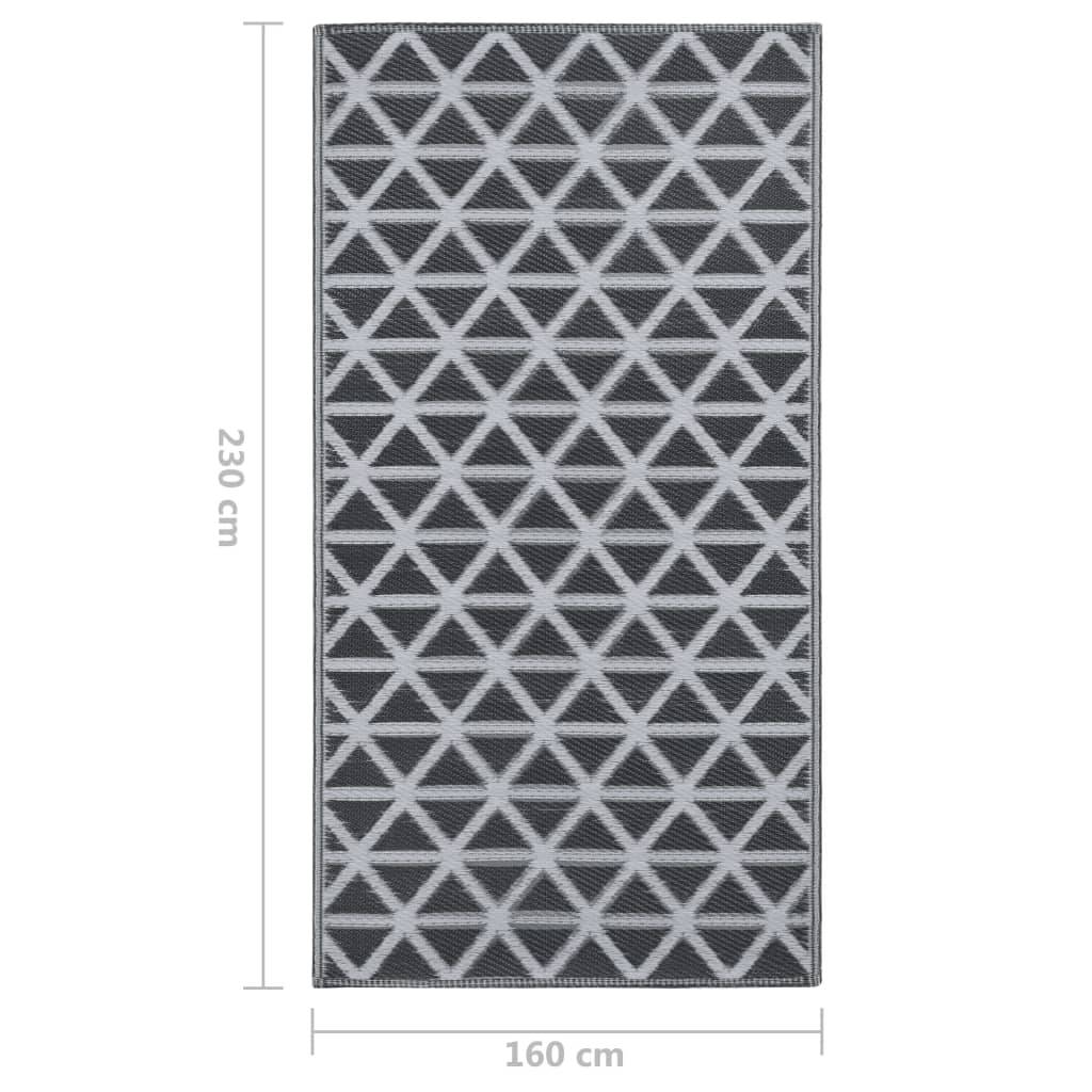 vidaXL Outdoor-Teppich ARAKIL Schwarz 160x230 cm PP