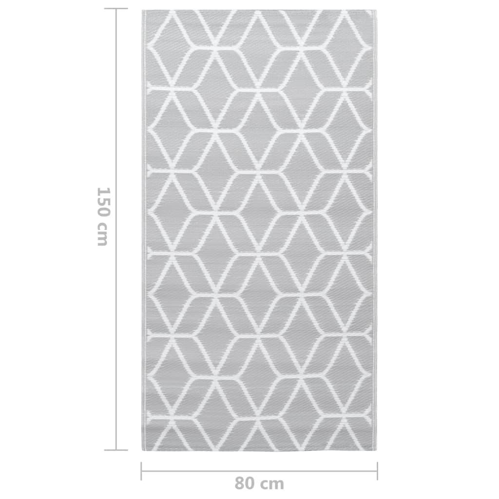 vidaXL Outdoor-Teppich ARAKIL Grau 80x150 cm PP