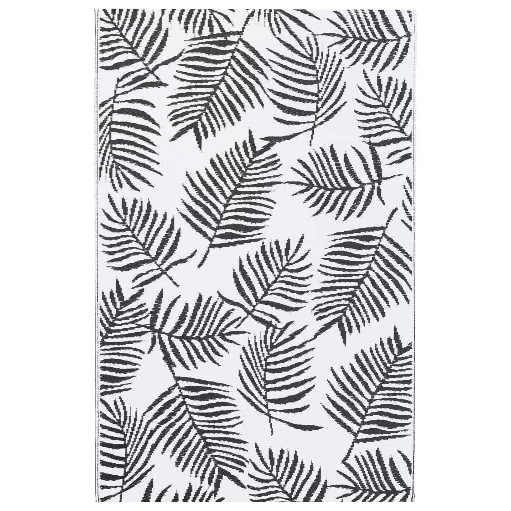 vidaXL Outdoor-Teppich ARAKIL Weiß und Schwarz 120x180 cm PP