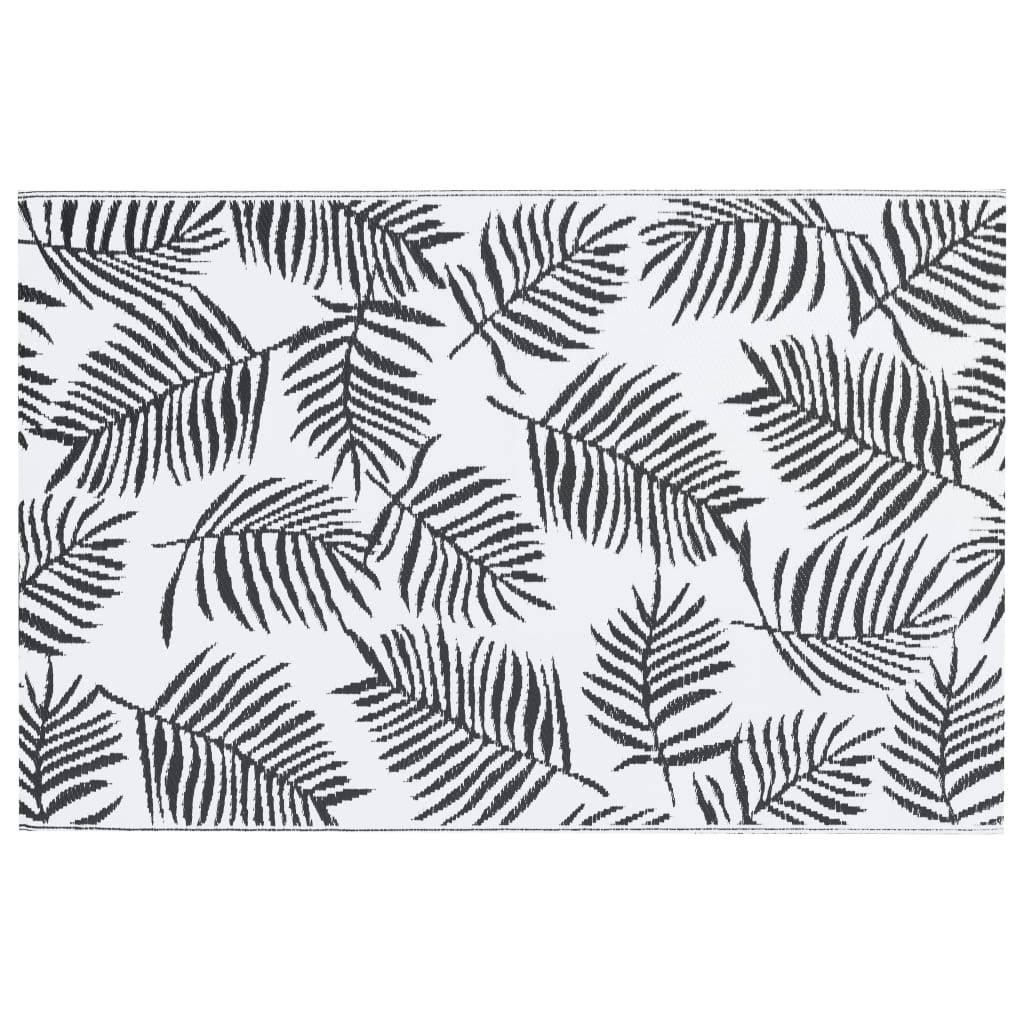 vidaXL Outdoor-Teppich ARAKIL Weiß und Schwarz 120x180 cm PP
