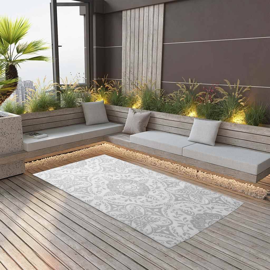 vidaXL Outdoor-Teppich ARAKIL Hellgrau 160x230 cm PP