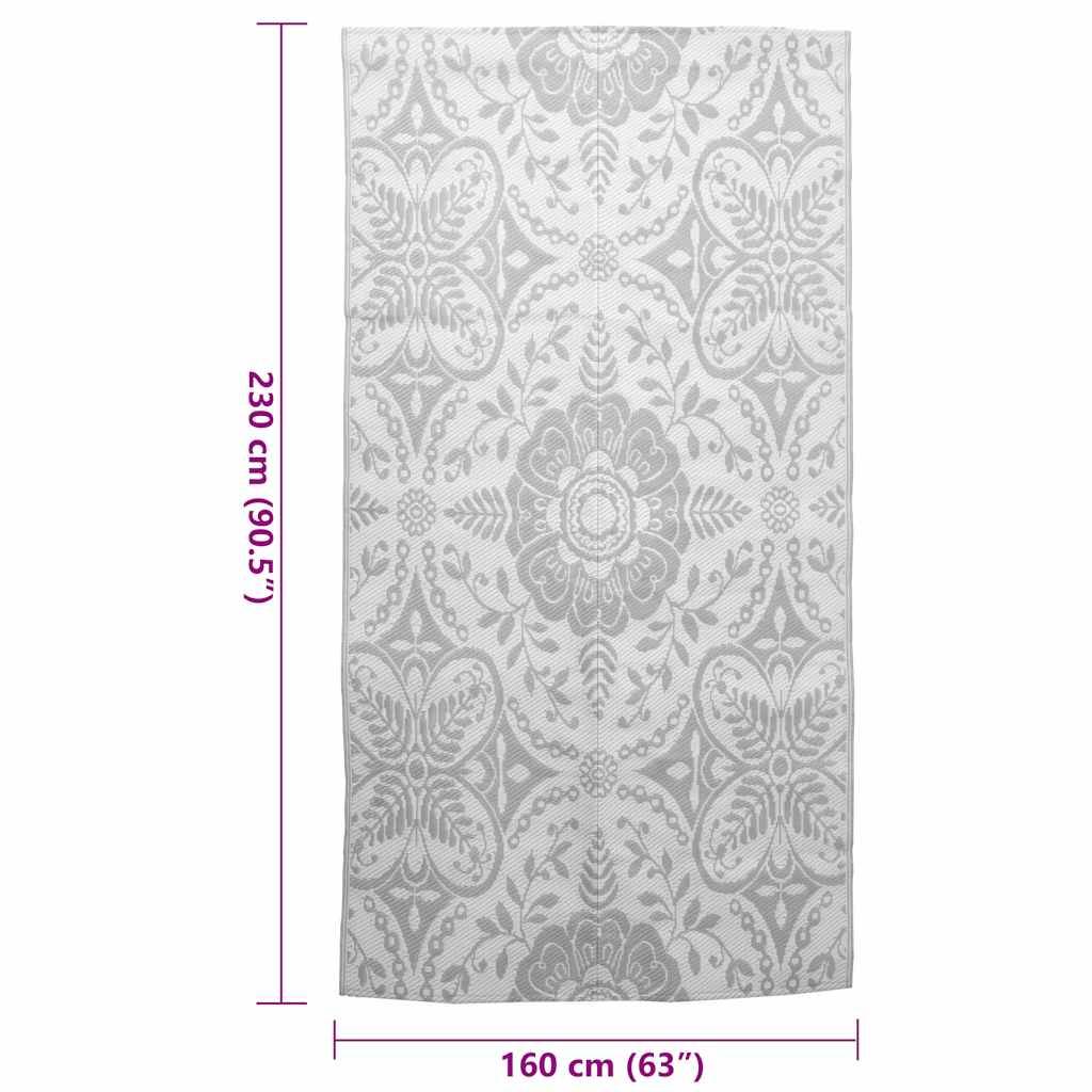 vidaXL Outdoor-Teppich ARAKIL Hellgrau 160x230 cm PP