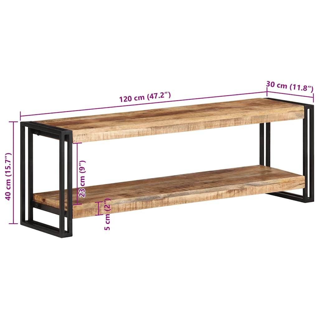 vidaXL TV-Schrank 120x30x40 cm Raues Mangoholz