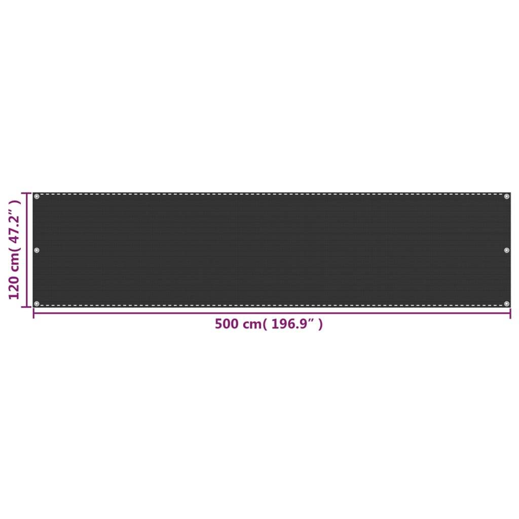 vidaXL Balkon-Sichtschutz HDPE 120x500 cm Anthrazit