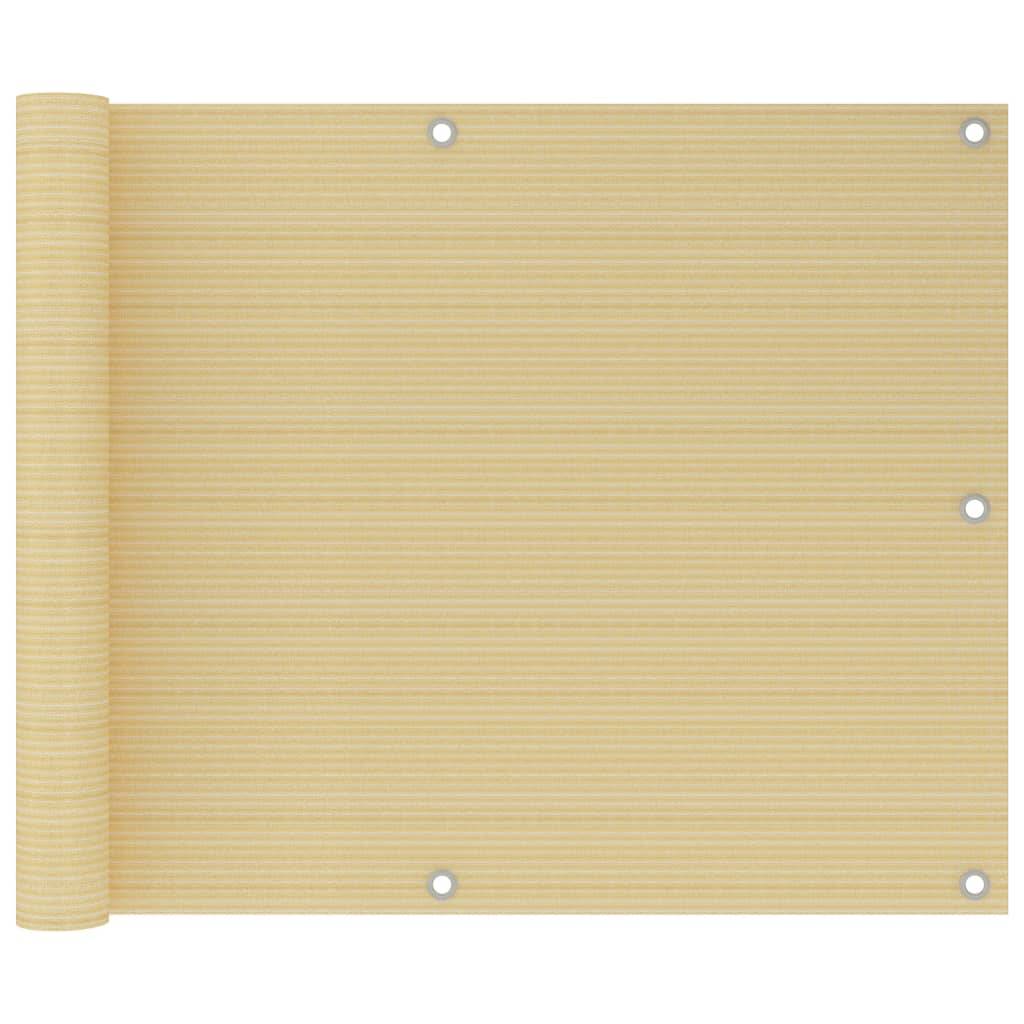 vidaXL Balkon-Sichtschutz Beige 75x400 cm HDPE