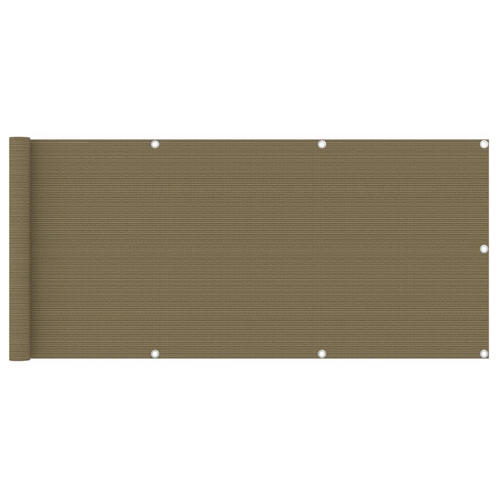 vidaXL Balkon-Sichtschutz Taupe 75x600 cm HDPE