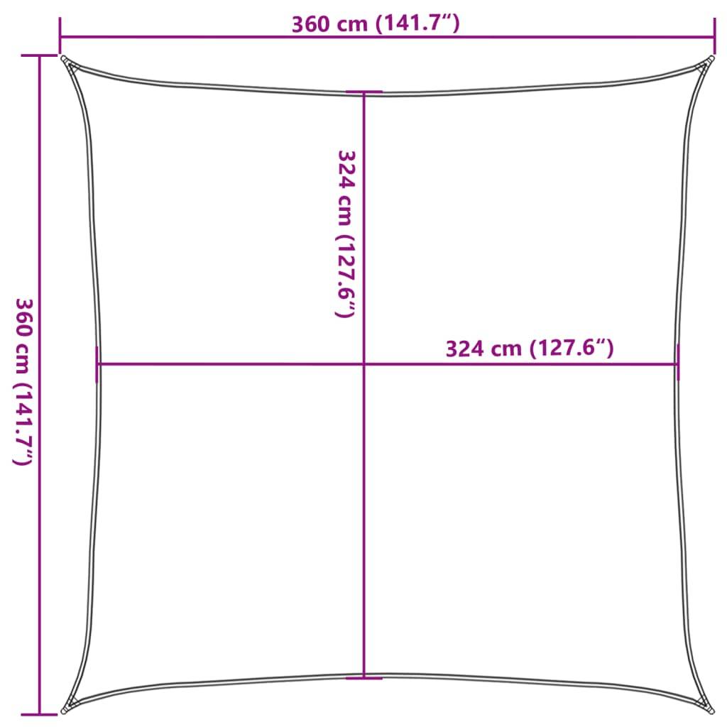 vidaXL Sonnensegel 160 g/m² Hellgrün 3,6x3,6 m HDPE