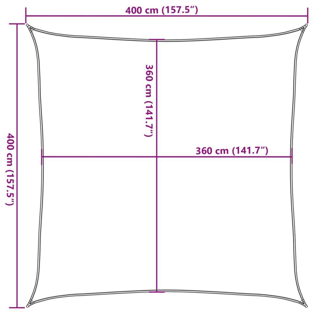 vidaXL Sonnensegel 160 g/m² Schwarz 4x4 m HDPE