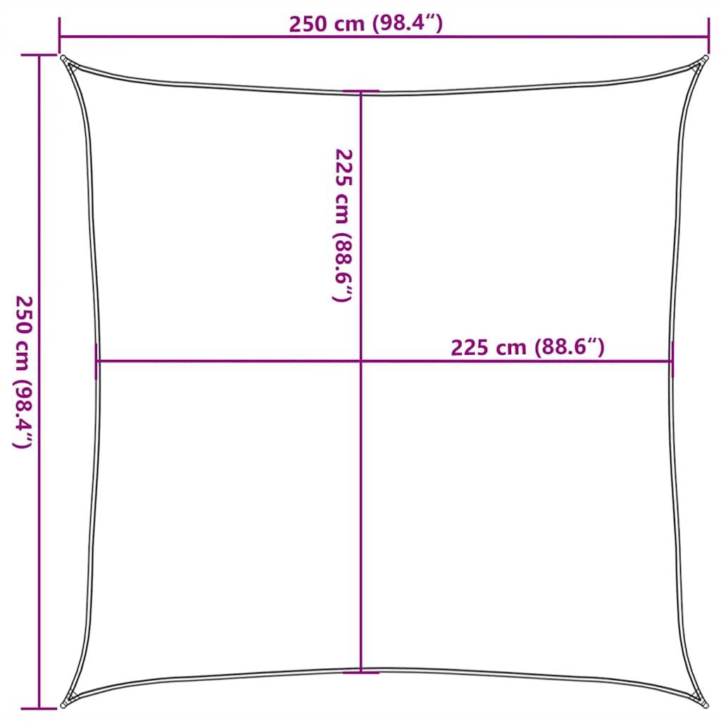 vidaXL Sonnensegel 160 g/m² Rot 2,5x2,5 m HDPE