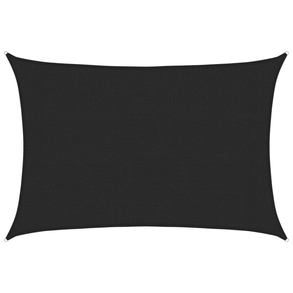 vidaXL Sonnensegel 160 g/m² Schwarz 3x5 m HDPE