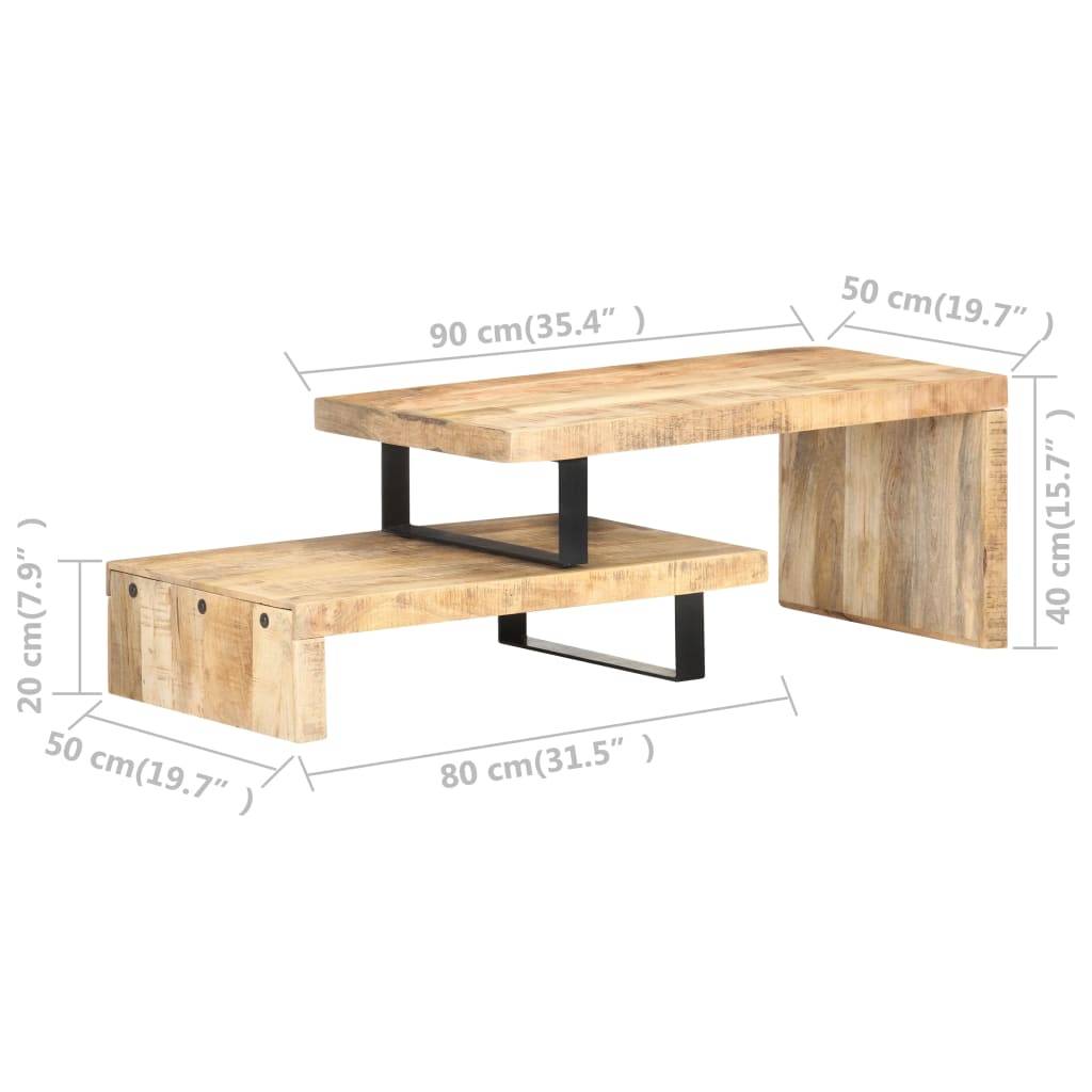 vidaXL 2-tlg. Couchtisch-Set Massivholz Mango