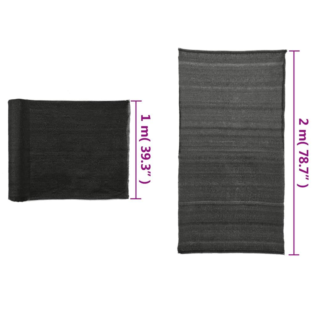 vidaXL Sichtschutznetz HDPE 2x25 m Schwarz