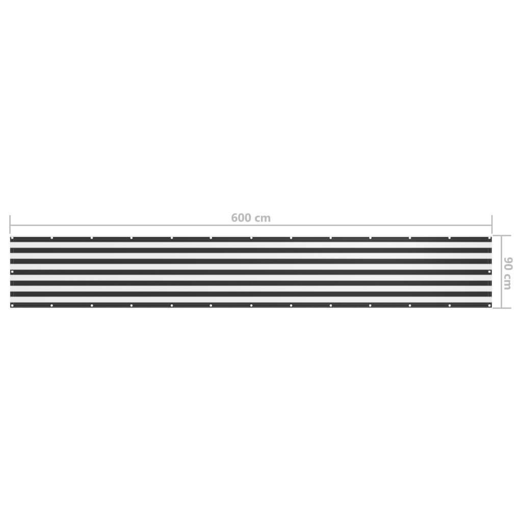 vidaXL Balkon-Sichtschutz Anthrazit und Weiß 90x600 cm Oxford-Gewebe