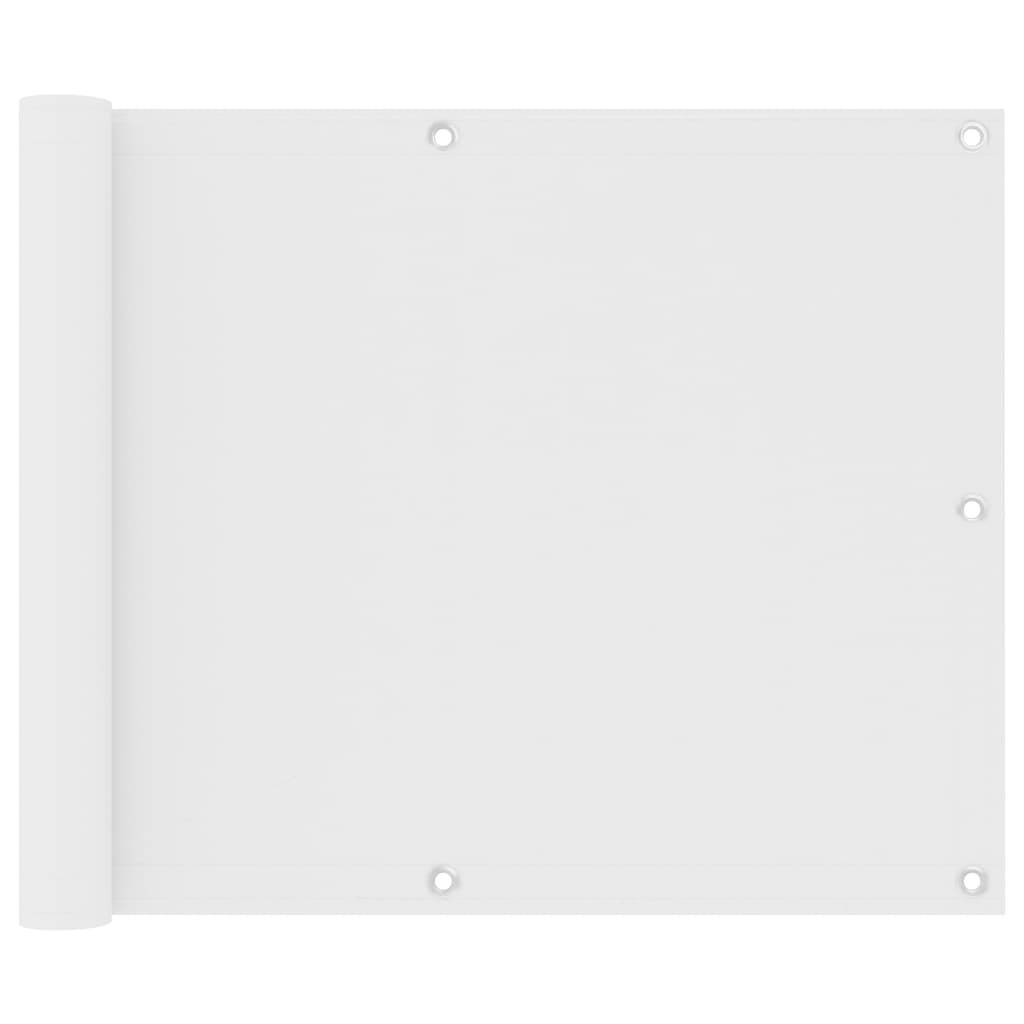 vidaXL Balkon-Sichtschutz Weiß 75x400 cm Oxford-Gewebe