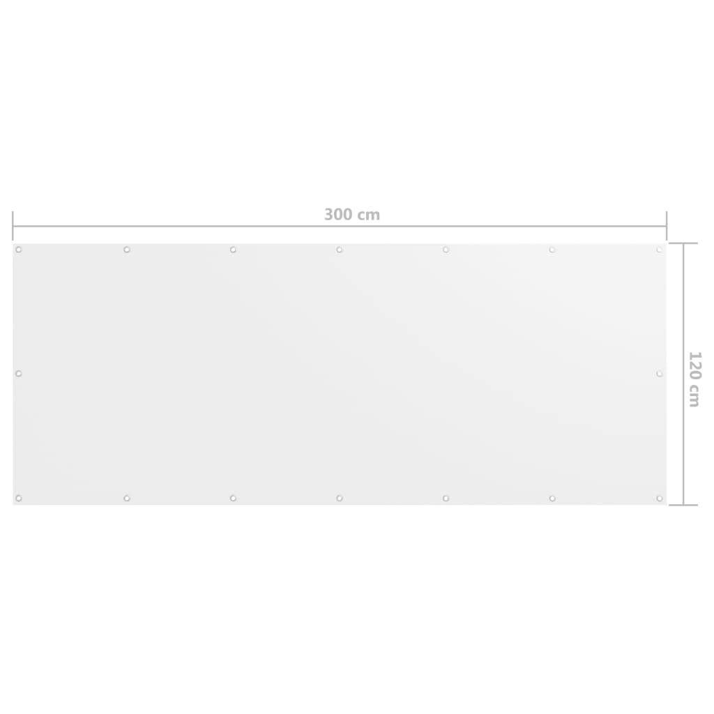 vidaXL Balkon-Sichtschutz Weiß 120x300 cm Oxford-Gewebe