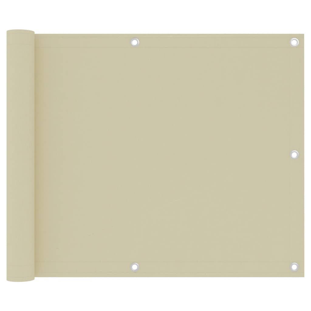 vidaXL Balkon-Sichtschutz Creme 75x500 cm Oxford-Gewebe