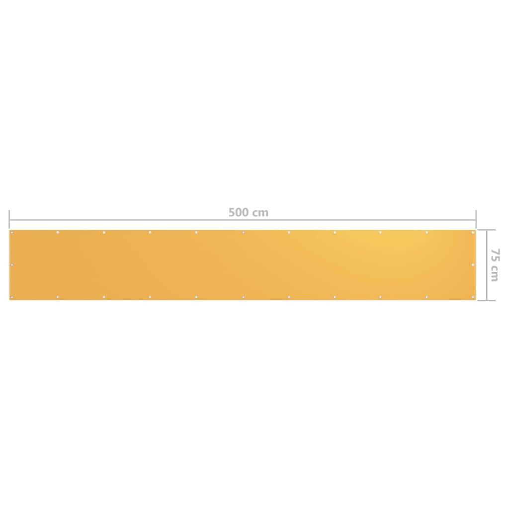 vidaXL Balkon-Sichtschutz Gelb 75x500 cm Oxford-Gewebe