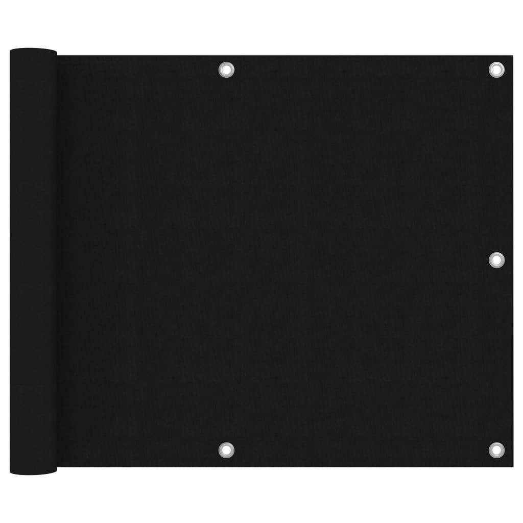 vidaXL Balkon-Sichtschutz Schwarz 75x300 cm Oxford-Gewebe