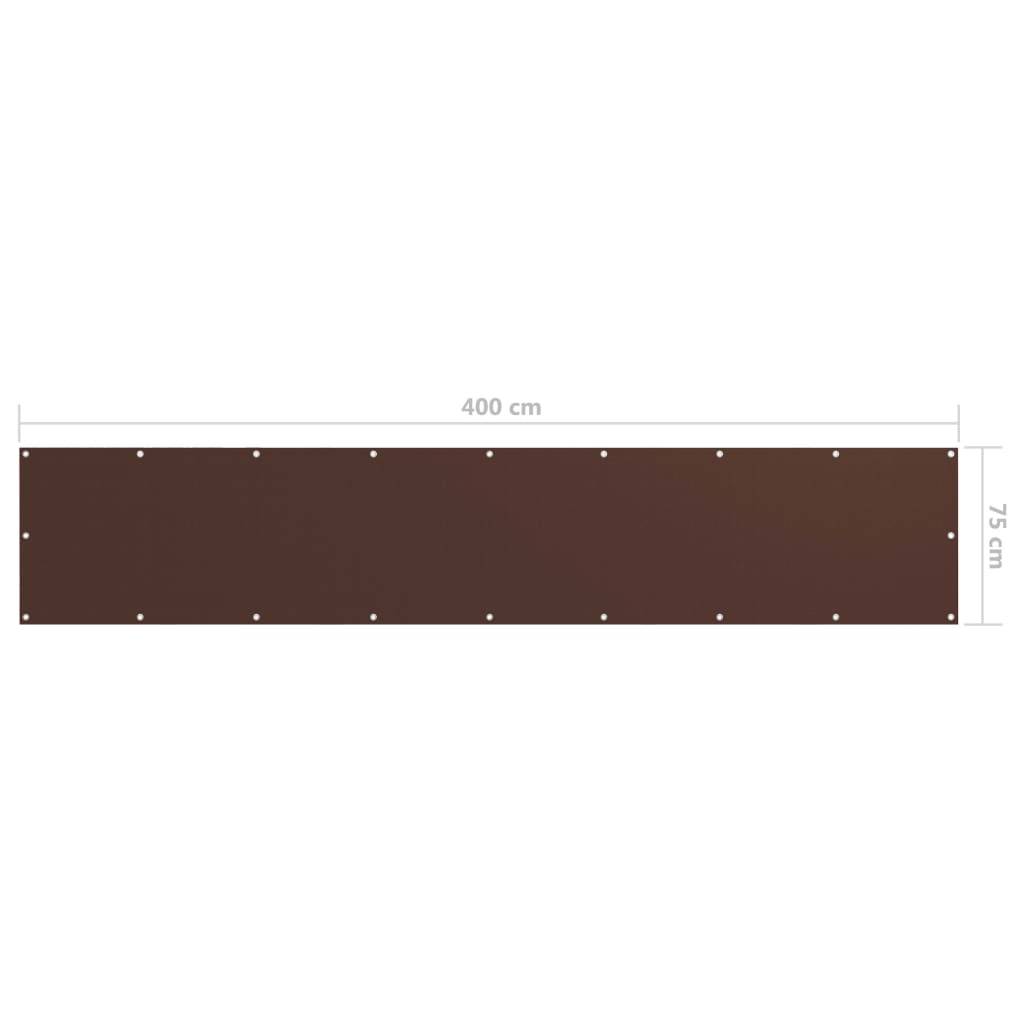 vidaXL Balkon-Sichtschutz Braun 75x400 cm Oxford-Gewebe