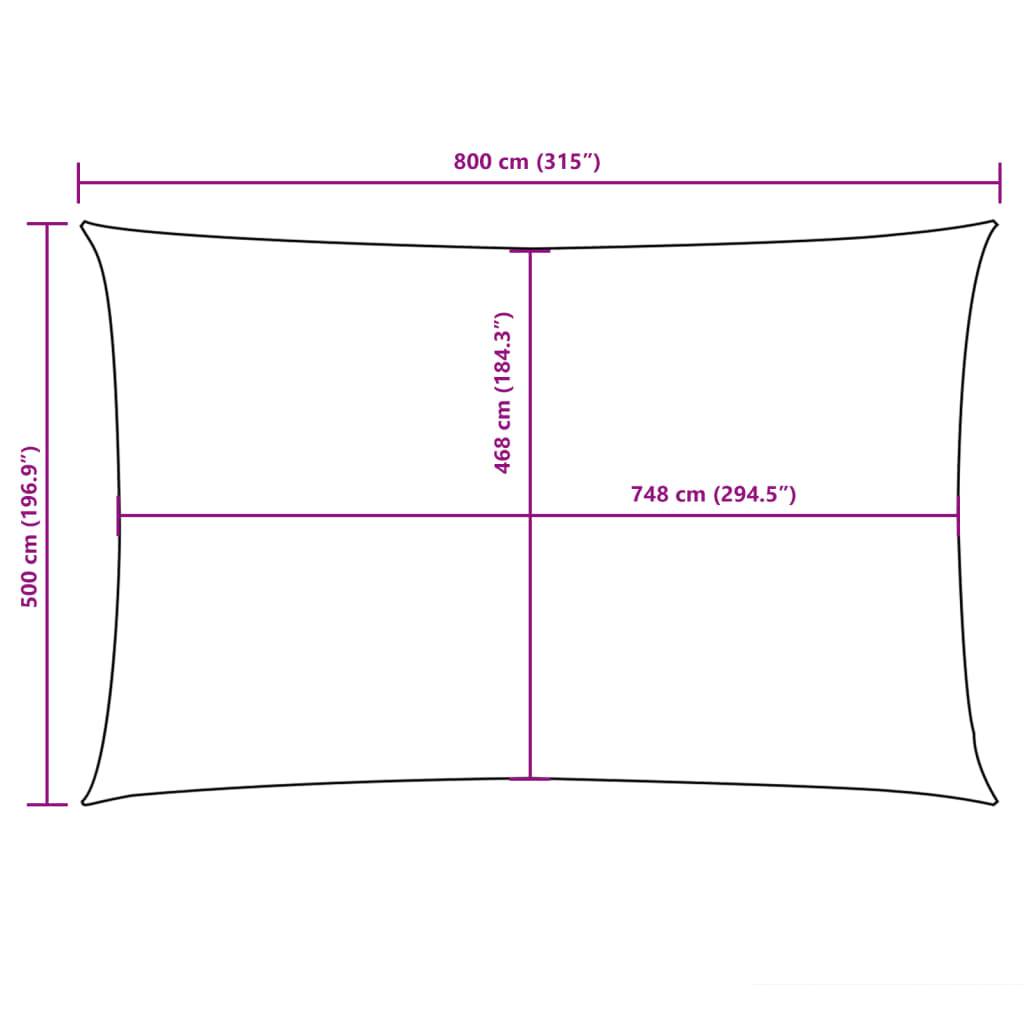vidaXL Sonnensegel Oxford-Gewebe Rechteckig 5x8 m Taupe