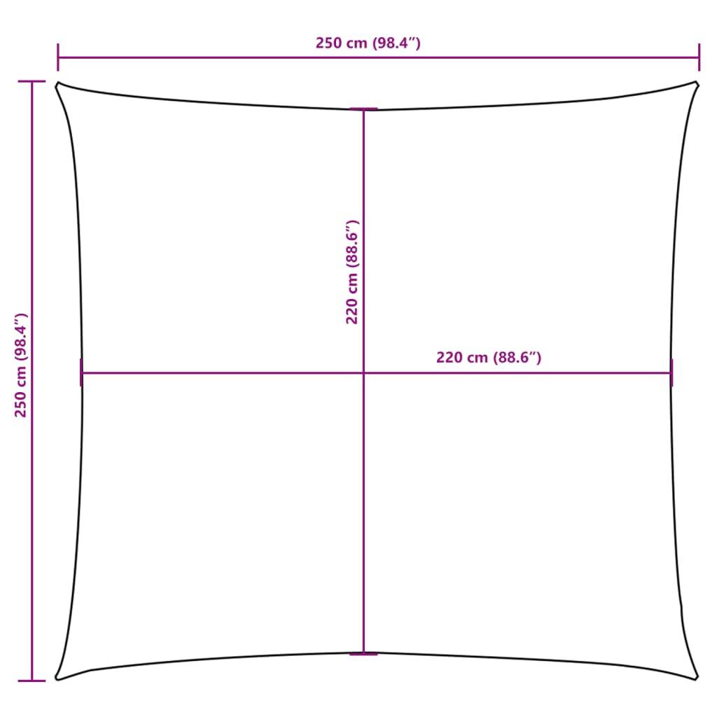 vidaXL Sonnensegel Oxford-Gewebe Quadratisch 2,5x2,5 m Taupe