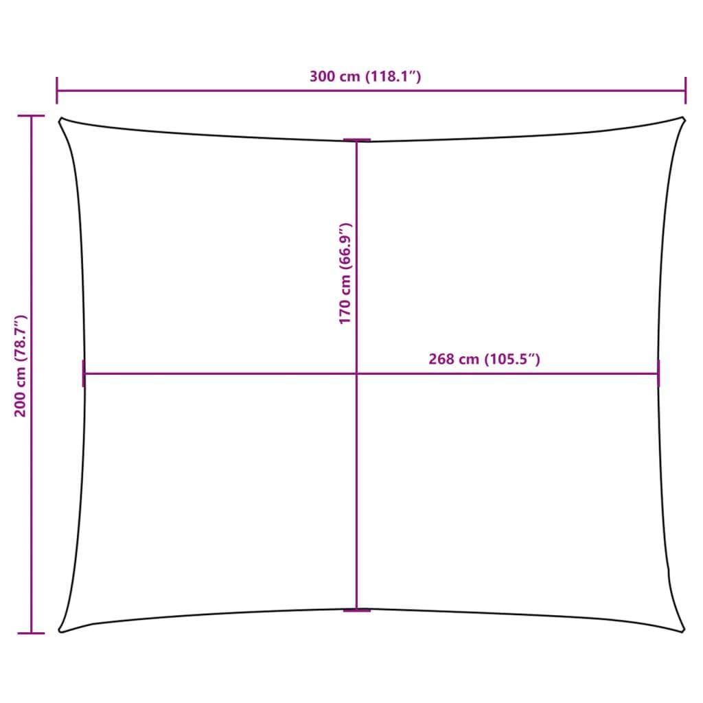 vidaXL Sonnensegel Oxford-Gewebe Rechteckig 2x3 m Creme