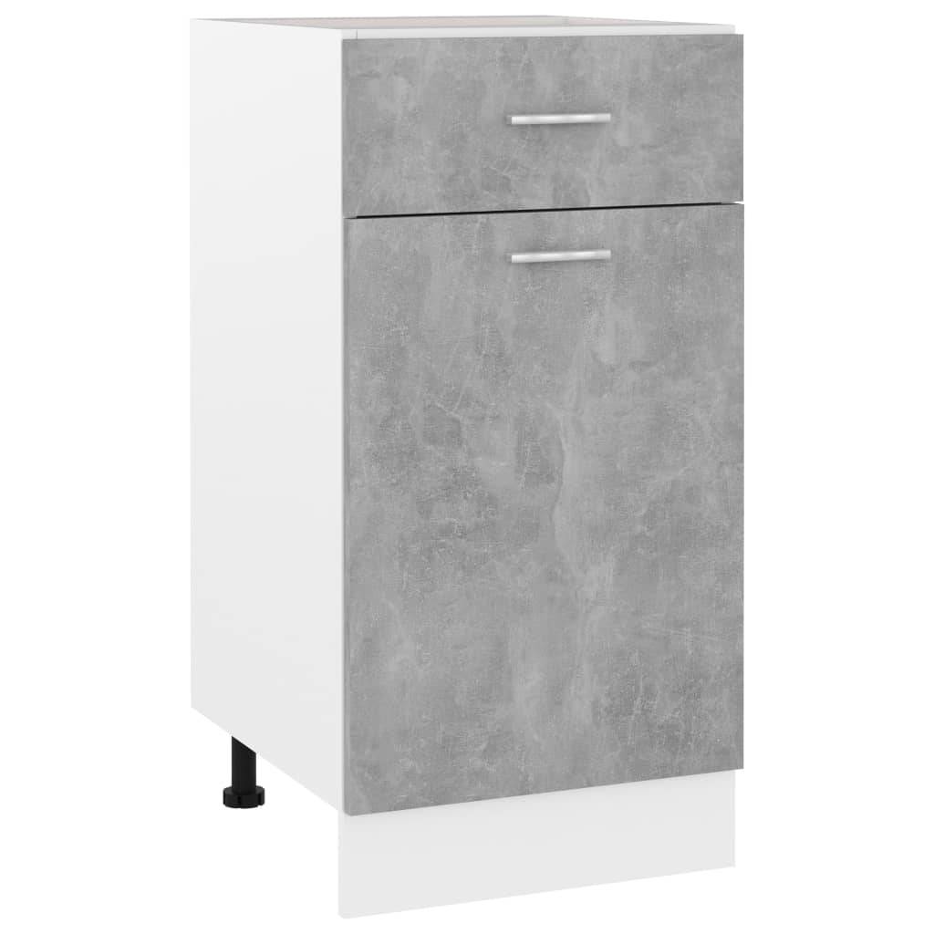 vidaXL Schubunterschrank Betongrau 40x46x81,5 cm Holzwerkstoff