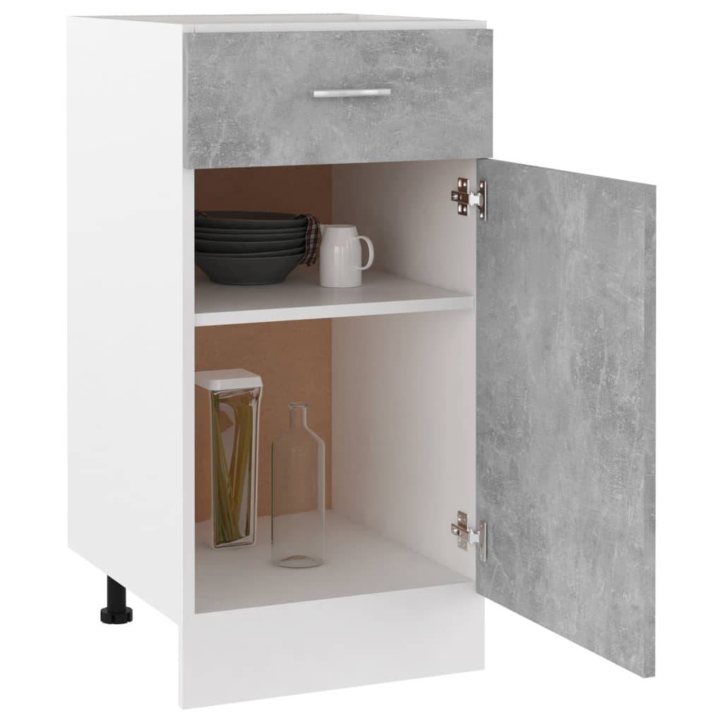 vidaXL Schubunterschrank Betongrau 40x46x81,5 cm Holzwerkstoff