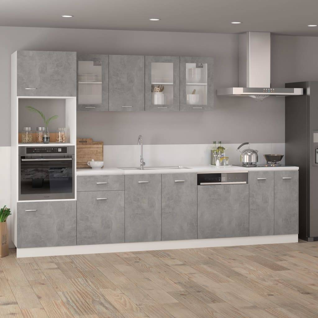 vidaXL Schubunterschrank Betongrau 40x46x81,5 cm Holzwerkstoff