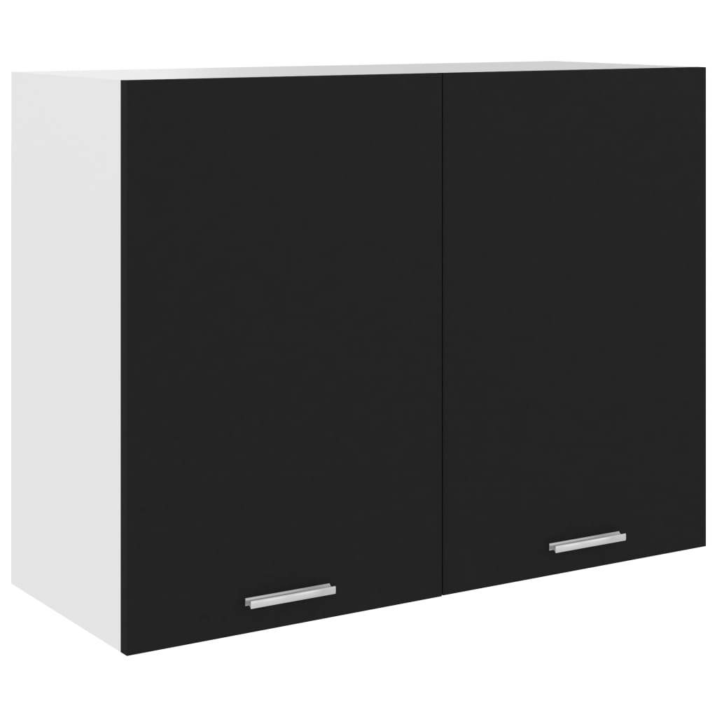 vidaXL Hängeschrank Lyon Schwarz 80x31x60 cm Holzwerkstoff