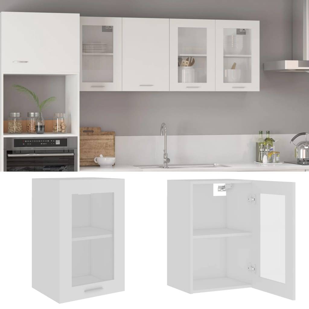 vidaXL Hängeglasschrank Lyon Weiß 40x31x60 cm Holzwerkstoff