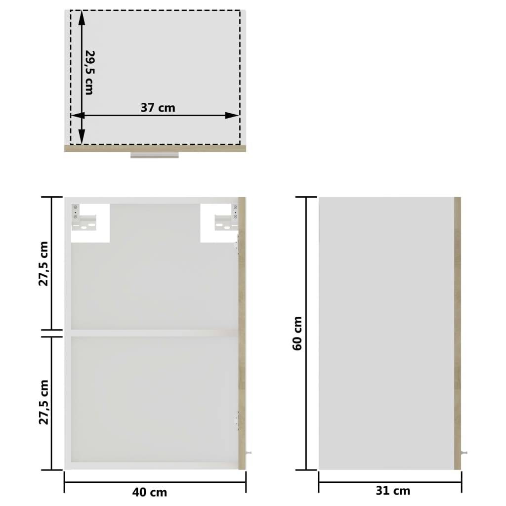 vidaXL Hängeglasschrank Lyon Sonoma-Eiche 40x31x60 cm Holzwerkstoff