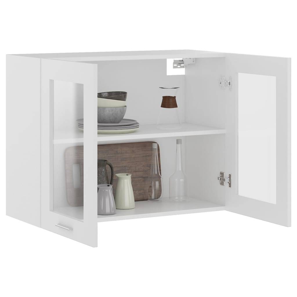 vidaXL Hängeglasschrank Lyon Weiß 80x31x60 cm Holzwerkstoff