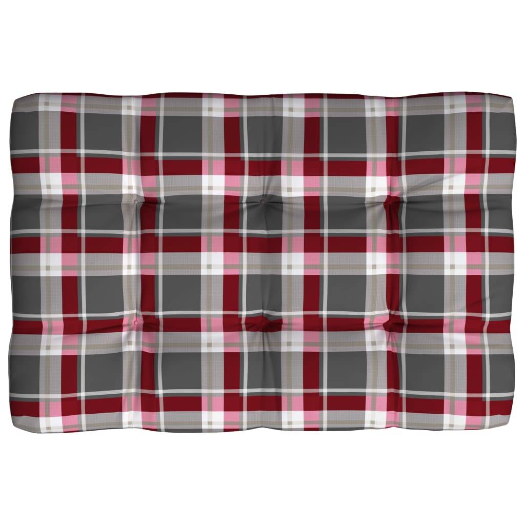 vidaXL Palettensofa-Auflagen 7 Stk. Rot Karomuster
