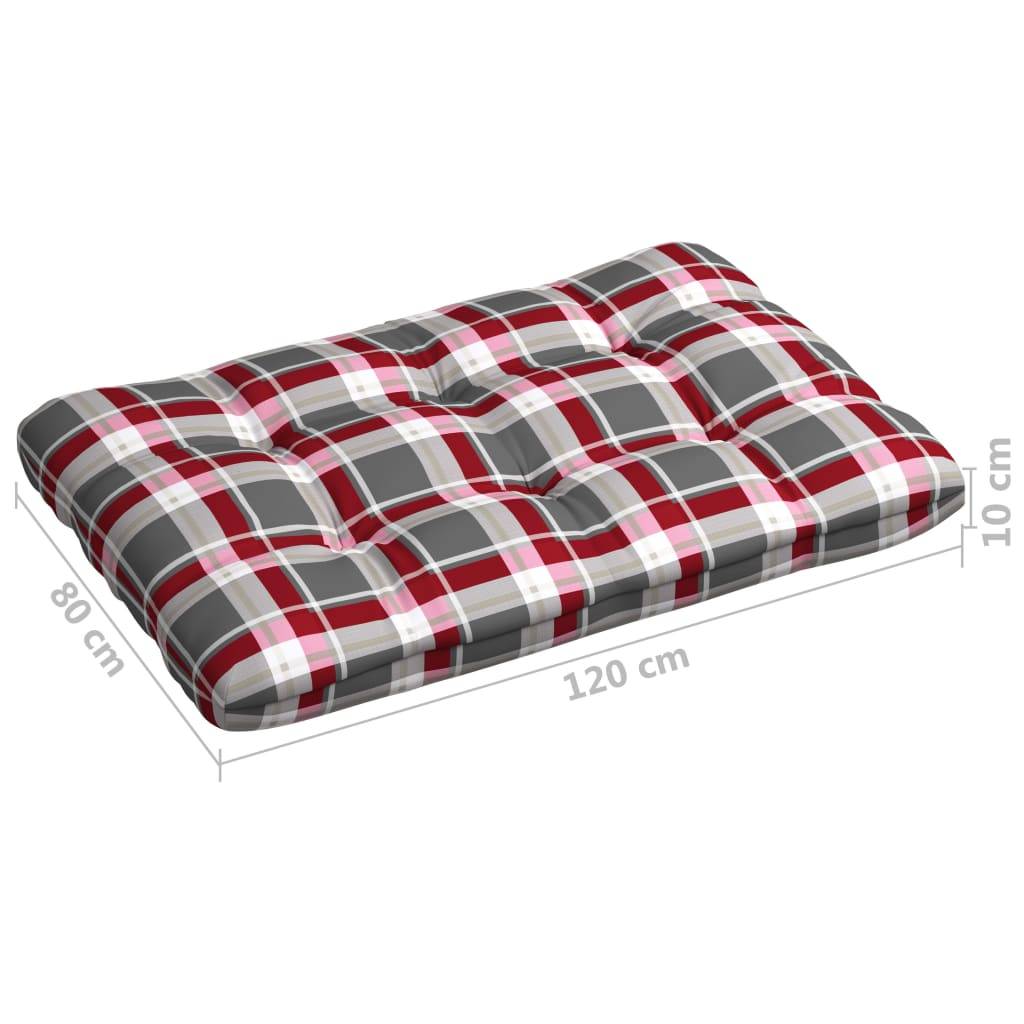vidaXL Palettensofa-Auflagen 7 Stk. Rot Karomuster