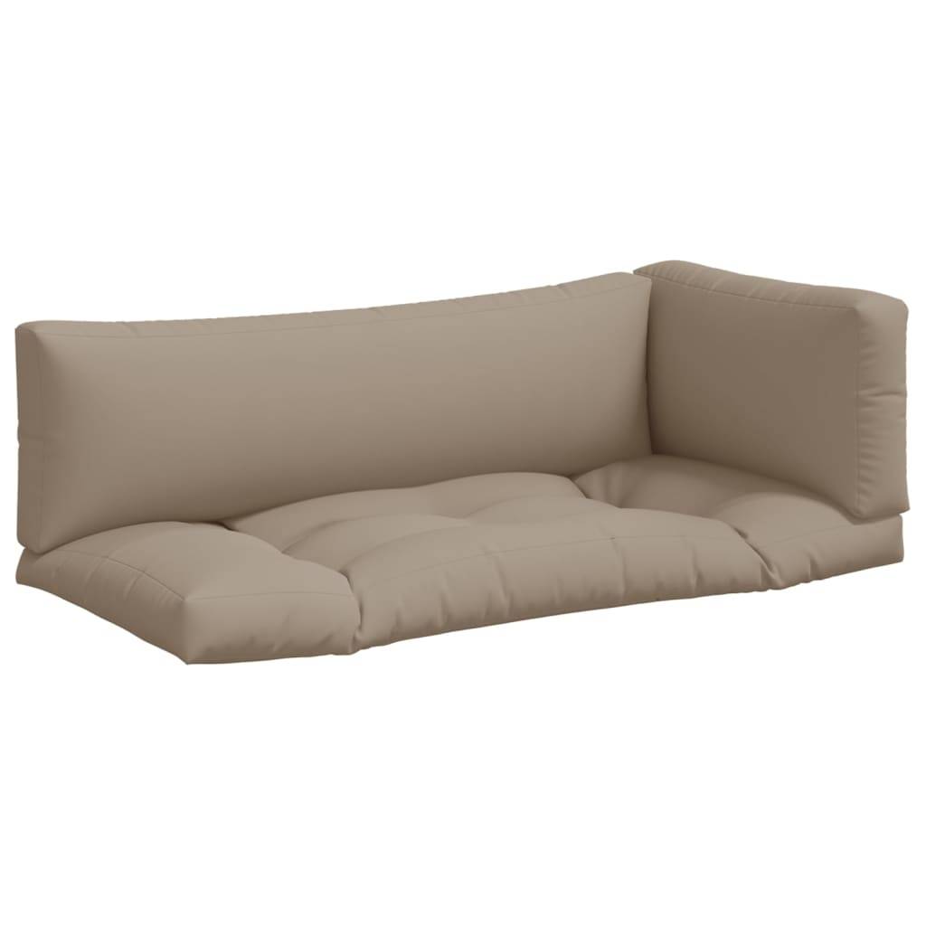 vidaXL Palettenkissen 3-tlg. Taupe Stoff