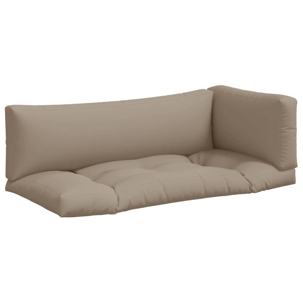 vidaXL Palettenkissen 3-tlg. Taupe Stoff