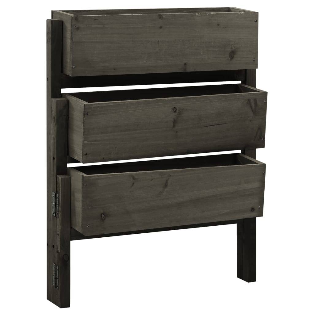 vidaXL Pflanzkübel Klappbar Grau 60x14x75 cm Massivholz Tanne