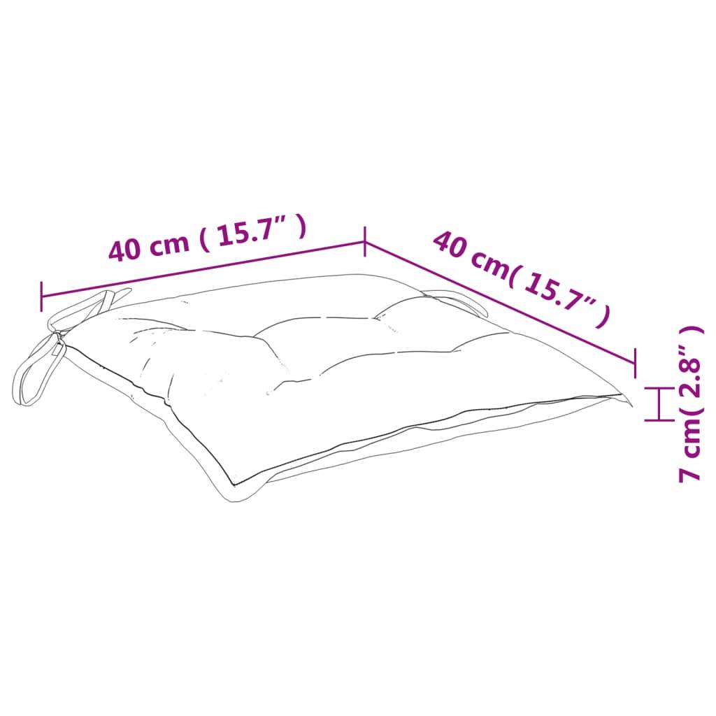 vidaXL Stuhlkissen 2 Stk. Marineblau 40x40x7 cm Oxford-Gewebe