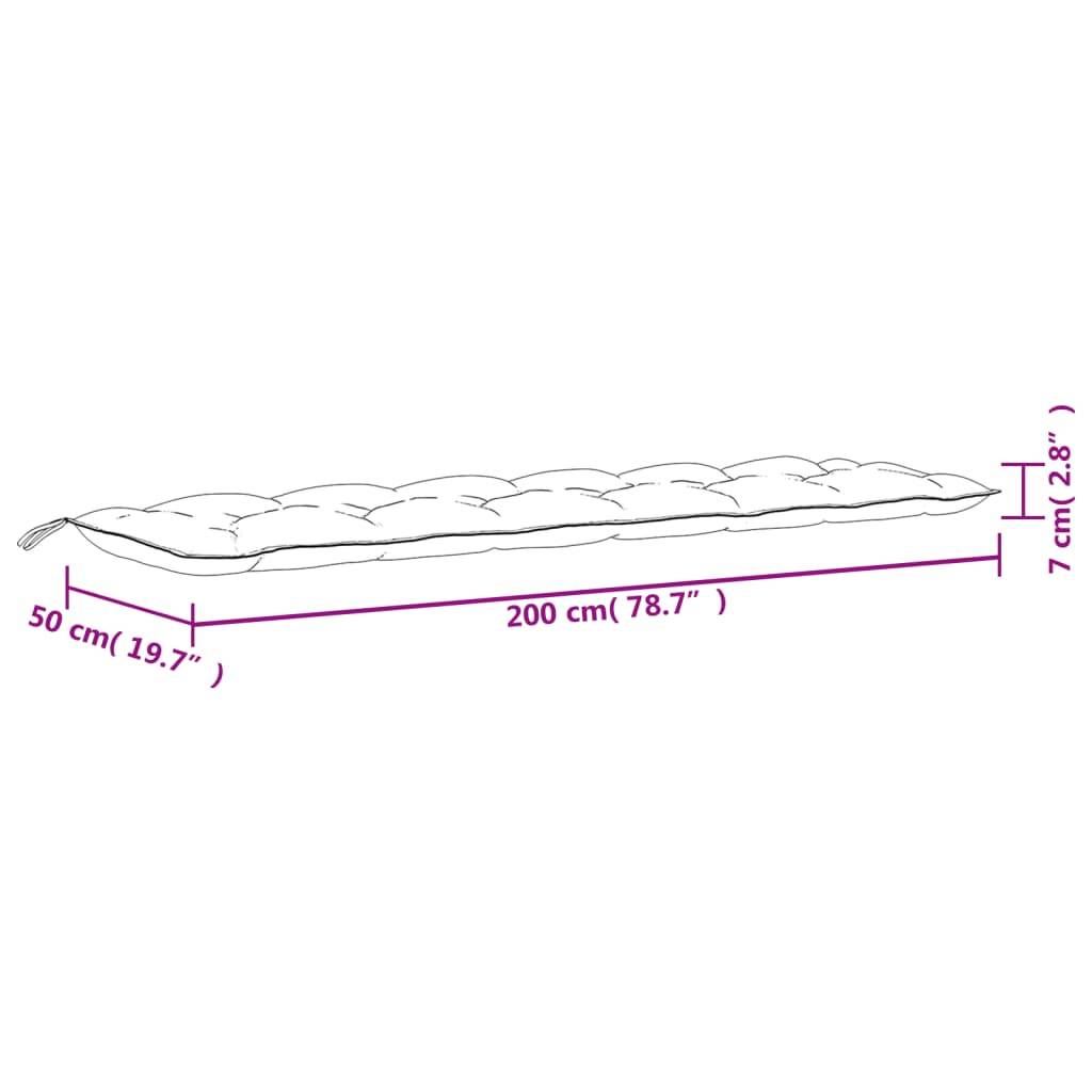 vidaXL Gartenbank-Auflagen 2 Stk. Rot 200x50x7 cm Oxford-Gewebe