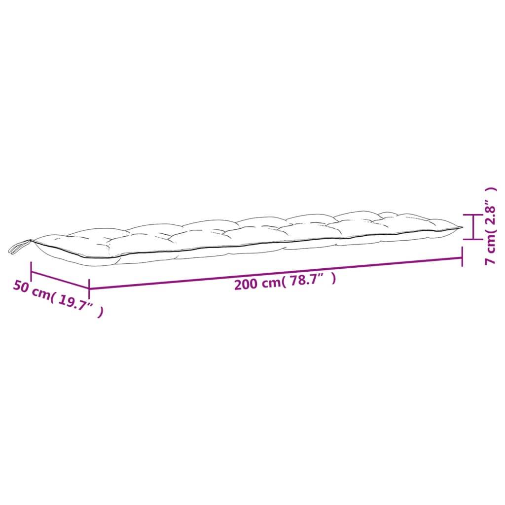 vidaXL Gartenbank-Auflage Marineblau 200x50x7 cm Oxford-Gewebe