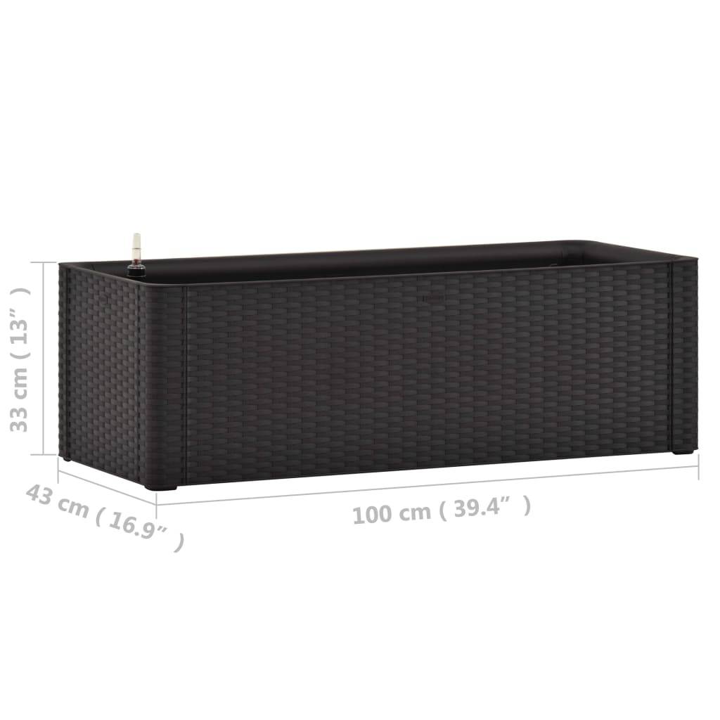 vidaXL Garten-Hochbeet Selbstbewässerungssystem Anthrazit 100x43x33 cm