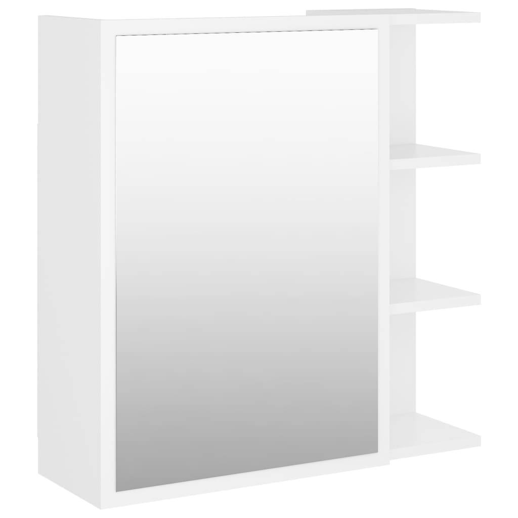 vidaXL Bad-Spiegelschrank Weiß 62,5x20,5x64 cm Holzwerkstoff