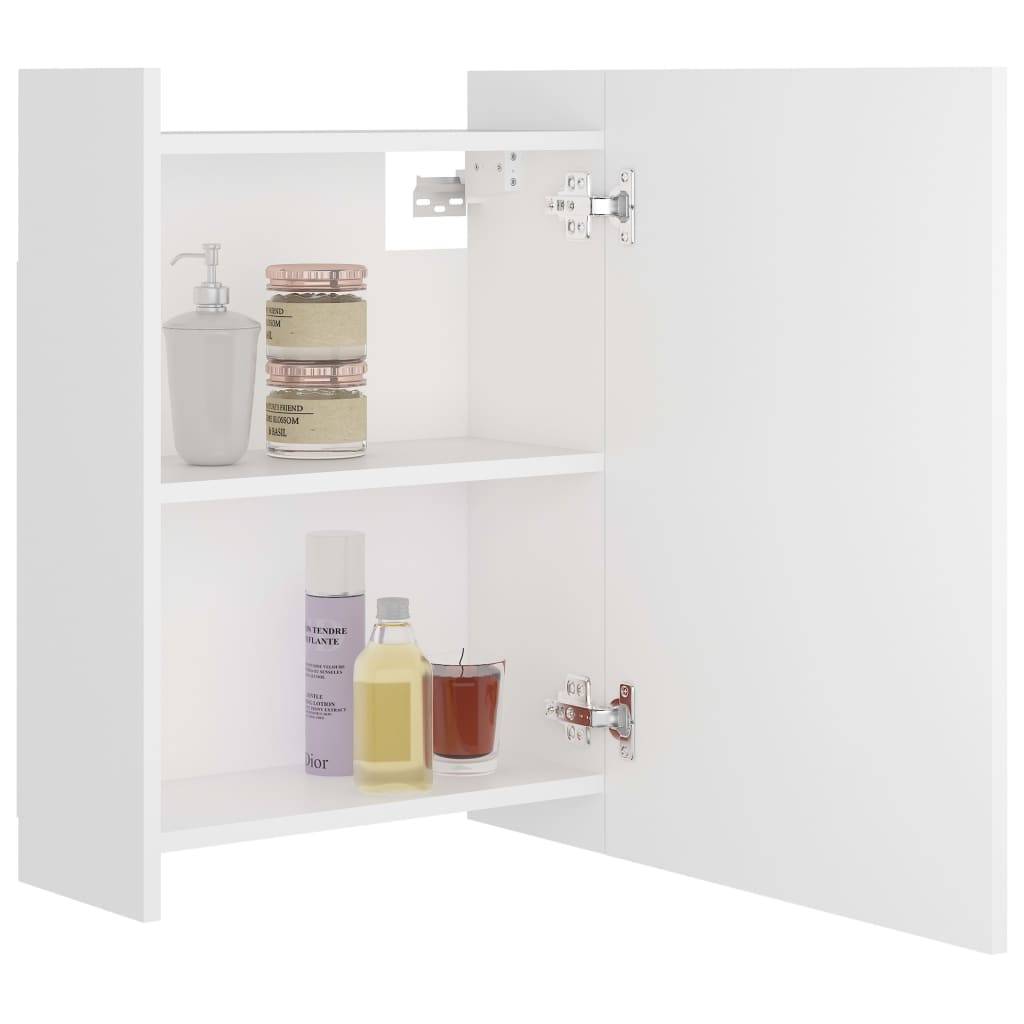 vidaXL Bad-Spiegelschrank Weiß 62,5x20,5x64 cm Holzwerkstoff