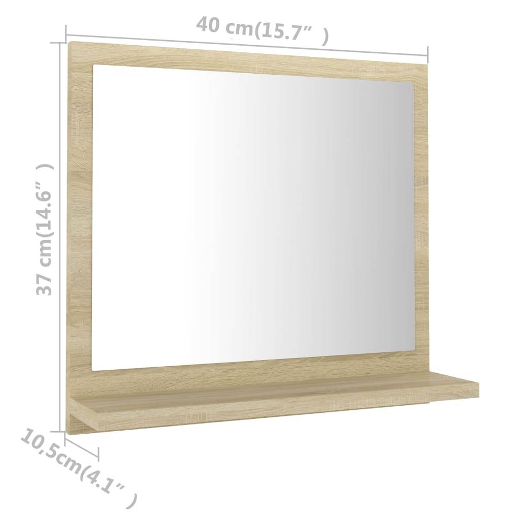 vidaXL Badspiegel Sonoma-Eiche 40x10,5x37 cm Holzwerkstoff